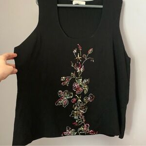 Michel Antoni Collection Black Tank Top Ladies Size 4X Vintage